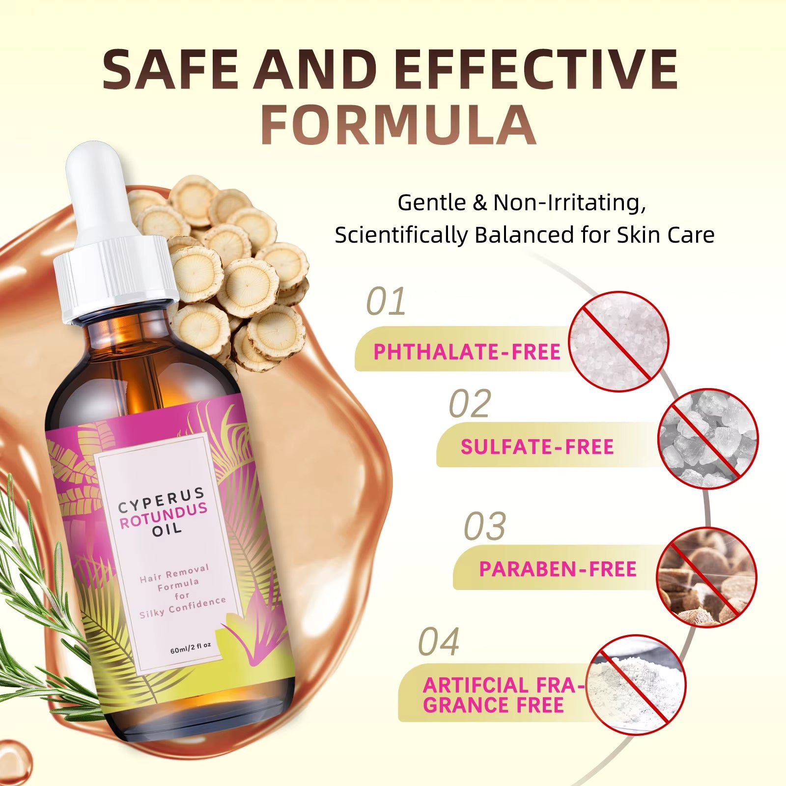 SmoothSkin Hair Inhibitor Oil (60 ml) Gentle Botanical Oil for Softer, Smoother-Looking Skin