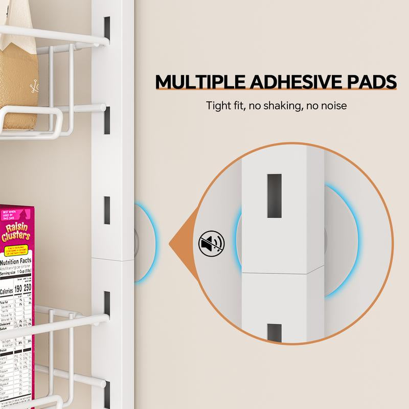 Over the Door Pantry Organizer 6-8 Tier Hanging Spice Rack for Easy Install Cabinet Door Organizer Home Kitchen Essentials Multi-Functional Storage Solution