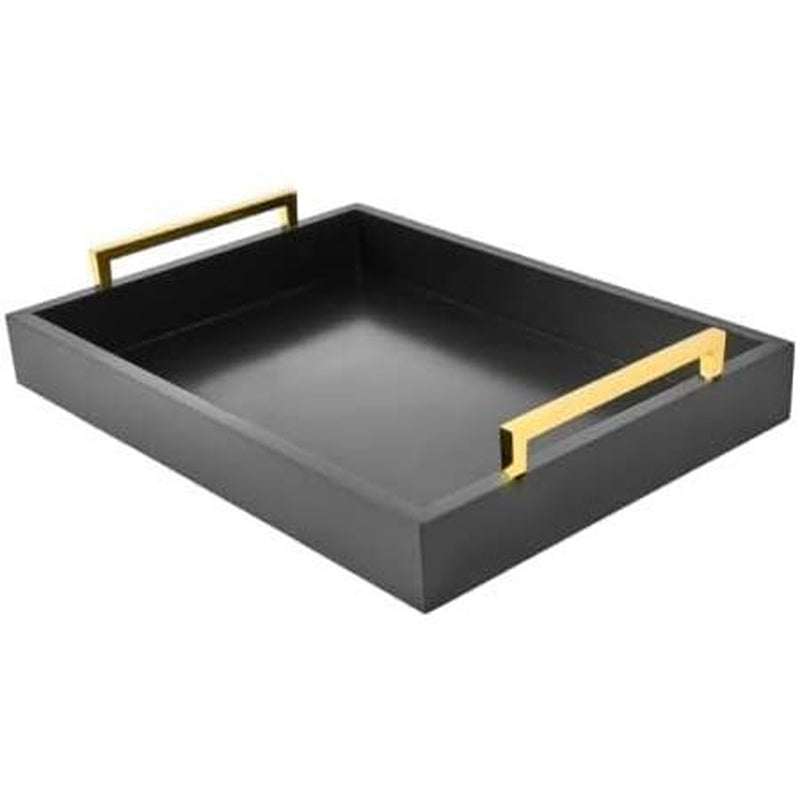 16" x 12" White Decorative Serving Trays with Handles for Living Room, Bathroom, and Outdoor Use