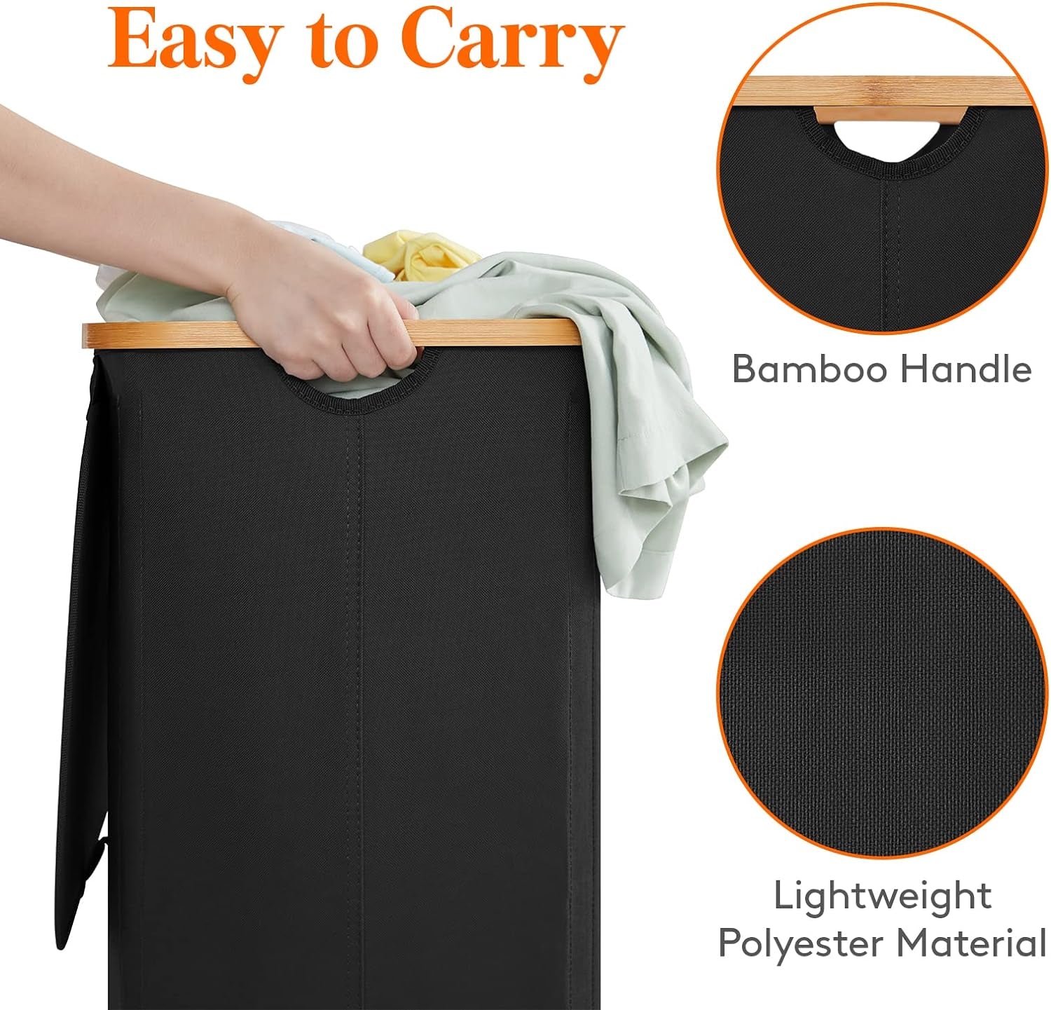 Large 100L Laundry Basket with Lid & Removable Liner