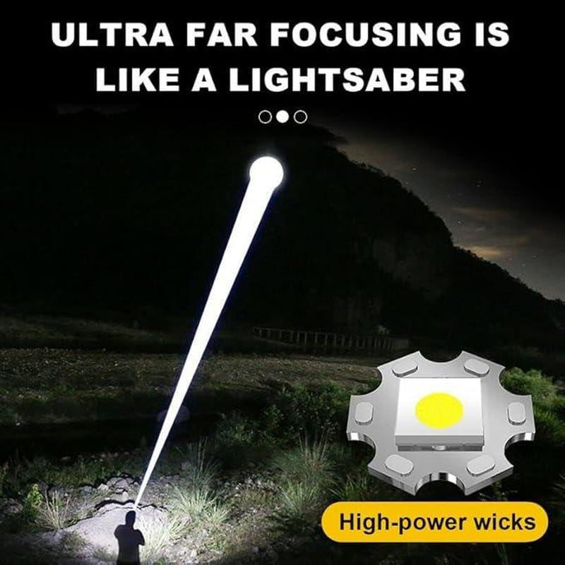 2-In-1 Strong Flashlight (Power Bank)，Digital Display of Power, Rechargeable，Zoomable, , X4Waterproof, Adjustable Brightness Flash Light for Outdoor, Emergency, Camping Accessories，Black Tiktokshopholidayhaul