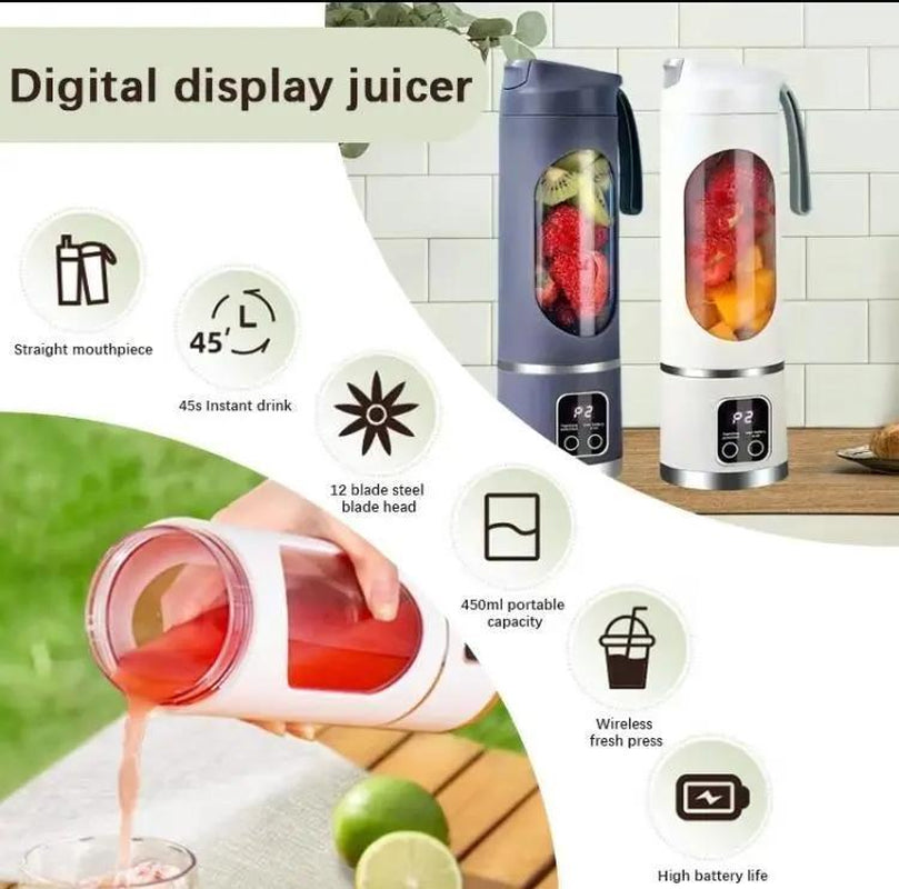 Portable Digital Multimode Juicer Blender – with Smart LED Display, Diet-Friendly and Leak-Proof Design, Ideal for Smoothies, Juices, Shakes & Healthy Lifestyle