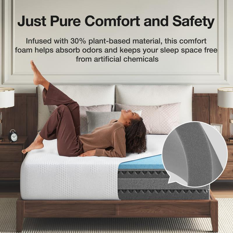 【Black Friday Exclusive】Gel Memory Foam Full/Queen/King Size Bed Mattress for Cooling Night Sleep, Comfort Sleep & Pressure Relief,5/6/8/10/12/14 Inch Mattress in a Box,