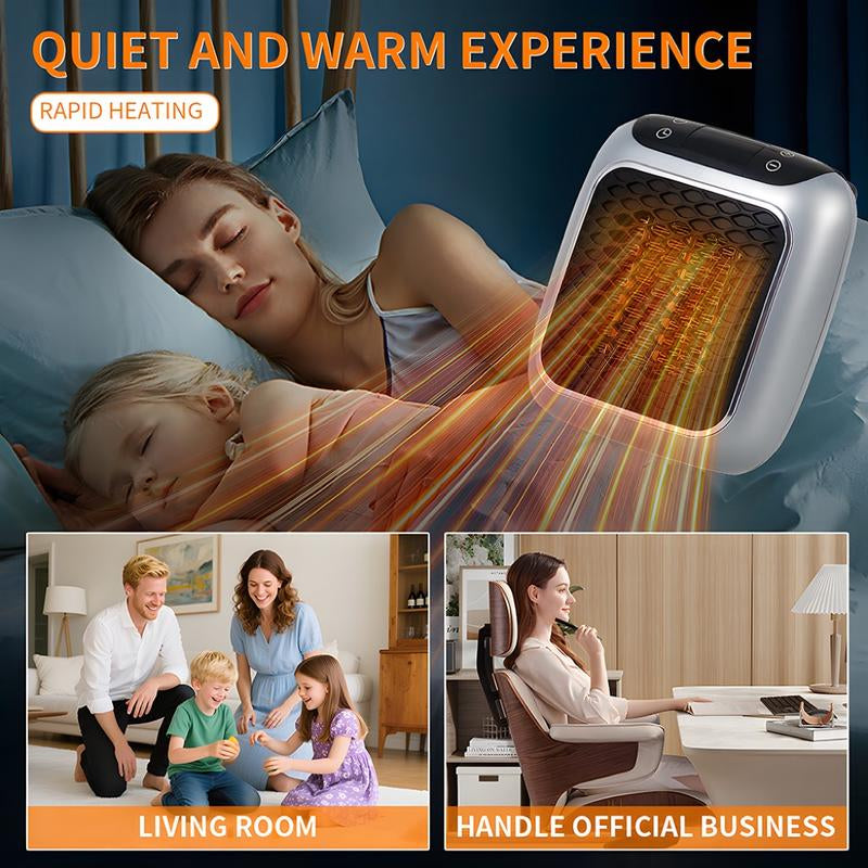 Small Electric Heater, 1 Count Portable Heating Fan with 2 Modes, Small Heaters, Fast Heating Space Heaters for Bedroom, Study, Office